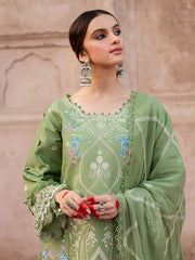 MAHNUR - 3PC LAWN EMBROIDERED SHIRT WITH CHIFFON EMBROIDERED DUPATTA AND TROUSER-NC-2638