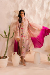 MIRANA-3PC LAWN EMBROIDERED SHIRT WITH CHIFFON TYE&DYE DUPATTA & TROUSER-NC-4506
