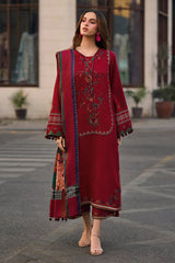CHARIZMA-3PC LAWN EMBROIDERED SHIRT WITH CHIFFON PRINT DUPATTA AND EMB TROUSER-NC-2656