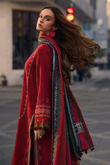 CHARIZMA-3PC LAWN EMBROIDERED SHIRT WITH CHIFFON PRINT DUPATTA AND EMB TROUSER-NC-2656