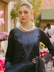 MAHNUR-3PC LAWN EMBROIDERED SHIRT WITH KHADDI NET EMB DUPATTA AND TROUSER-NC-4738