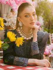 MAHNUR-3PC LAWN EMBROIDERED SHIRT WITH KHADDI NET EMB DUPATTA AND TROUSER-NC-4738