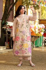 ANEELAS-3PC LAWN EMBROIDERED SHIRT WITH KHAADI NET PRINTED DUPATTA & EMB TROUSER-NC-4783