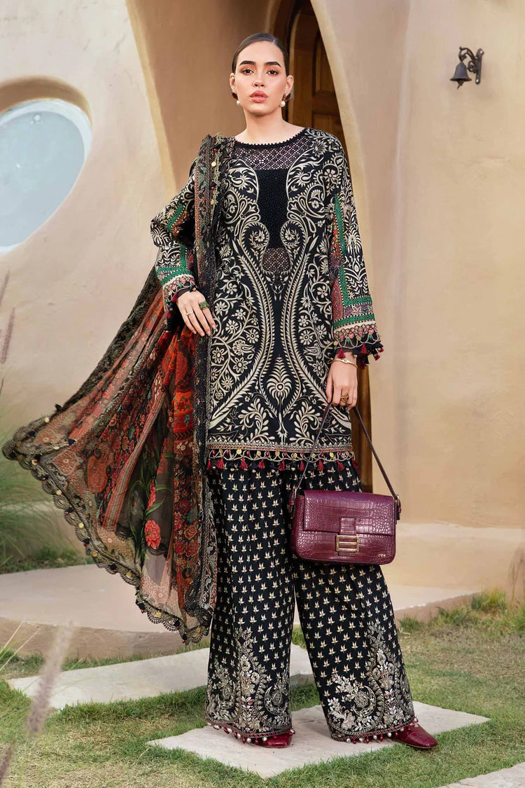 MARIA.B-3PC LAWN EMBROIDERED PRINTED SHIRT WITH CHIFFON PRINT DUPATTA AND PRINT TROUSER-NC-2617