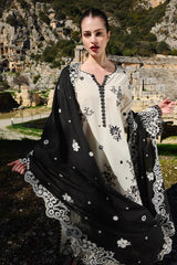 IMAGE-3PC LAWN EMBROIDERED SHIRT WITH KHADDI NET EMBROIDERED DUPATTA AND EMB TROUSER-NC-2646