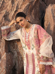 MAHNUR-3PC LAWN CHIKAN HEAVY EMBROIDERED SHIRT WITH KHADDI NET EMBROIDERED DUPATTA AND TROUSER-NC-4734