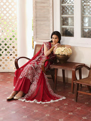 MAHNUR-3PC LAWN EMBROIDERED SHIRT WITH KHADDI NET EMBROIDERED DUPATTA AND TROUSER-NC-2637