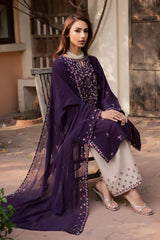 BATIK-3PC LAWN EMBROIDERED SHIRT WITH CHIFFON EMBROIDERED DUPATTA AND EMB TROUSER-NC-2661