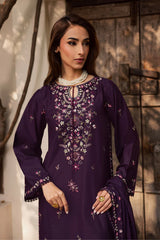 BATIK-3PC LAWN EMBROIDERED SHIRT WITH CHIFFON EMBROIDERED DUPATTA AND EMB TROUSER-NC-2661
