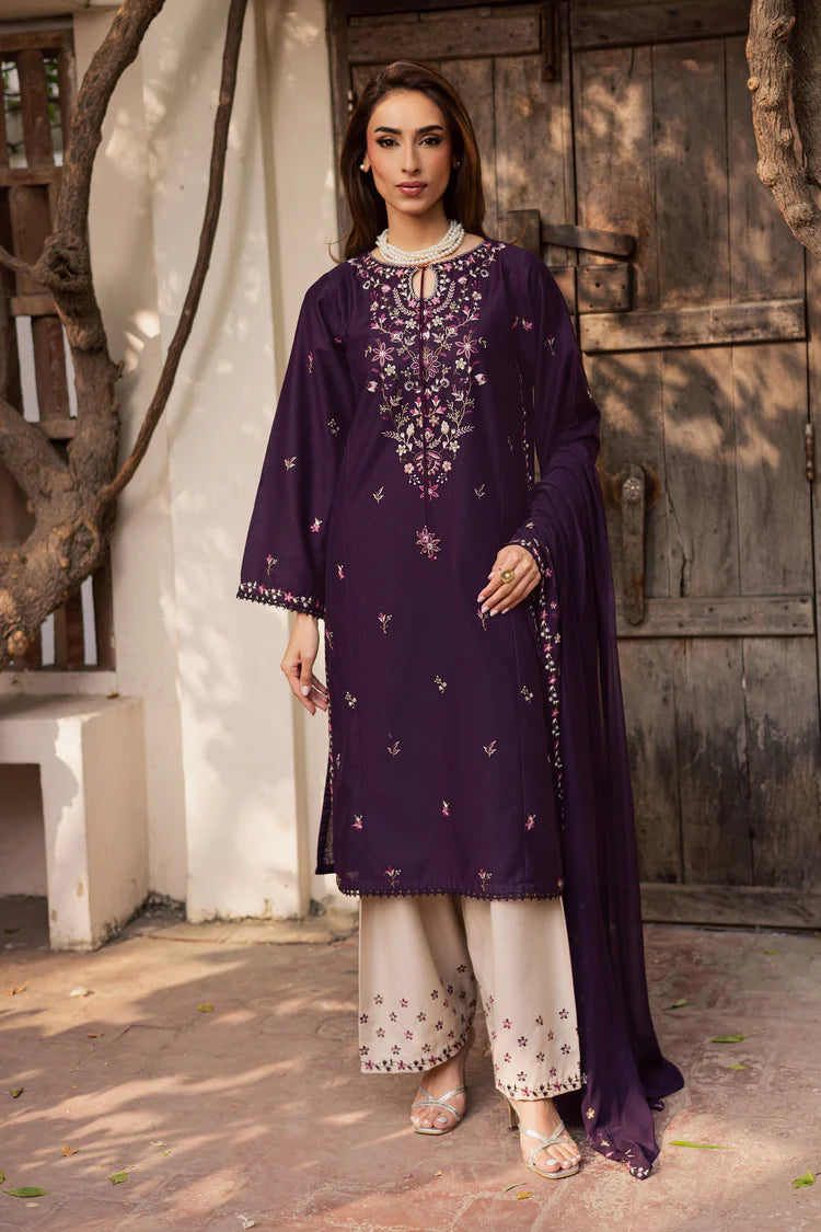 BATIK-3PC LAWN EMBROIDERED SHIRT WITH CHIFFON EMBROIDERED DUPATTA AND EMB TROUSER-NC-2661