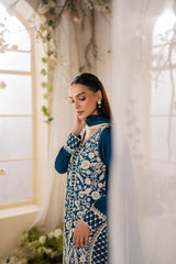 MIRANA-3PC LAWN EMBROIDERED SHIRT WITH BAMBER CHIFFON DUPATTA AND TROUSER-NC-2628