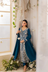 MIRANA-3PC LAWN EMBROIDERED SHIRT WITH BAMBER CHIFFON DUPATTA AND TROUSER-NC-2628