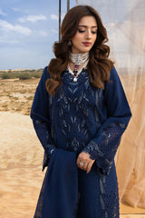 RANG RASIYA-3PC LAWN LASERCUTWORK EMBROIDERED SHIRT WITH KHAADI NET EMBROIDERED DUPATTA AND TROUSER-NC-2673
