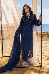 RANG RASIYA-3PC LAWN LASERCUTWORK EMBROIDERED SHIRT WITH KHAADI NET EMBROIDERED DUPATTA AND TROUSER-NC-2673