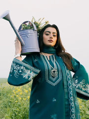 IZEL-3PC LAWN EMBROIDERED SHIRT WITH CHIFFON PRINTED DUPATTA AND TROUSER-NC-2626