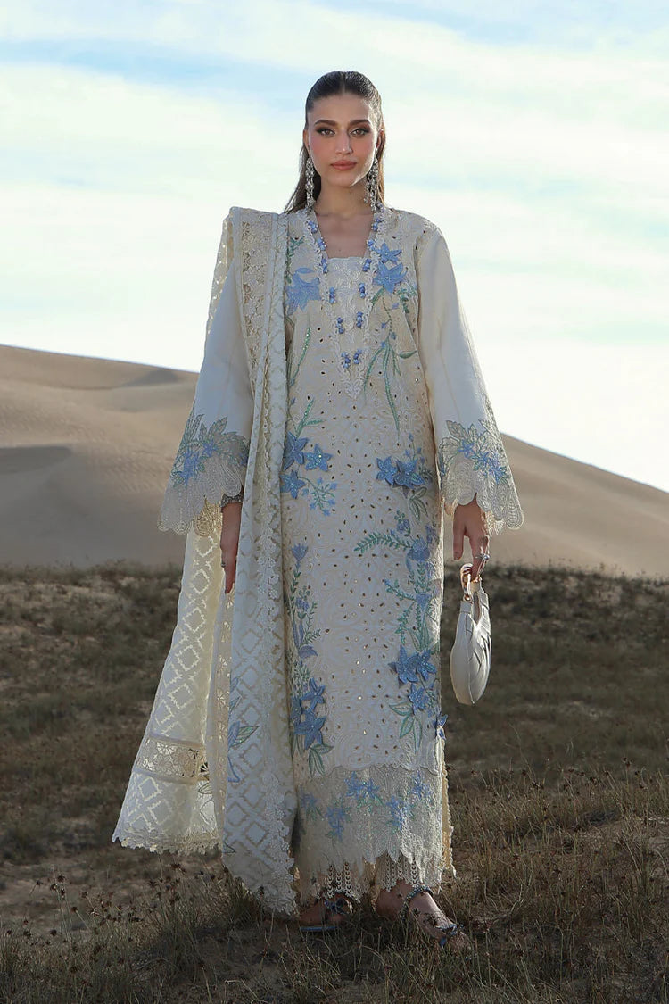 RANG RASIYA-3PC LAWN CHIKANKAARI EMBROIDERED SHIRT WITH KHADDI NET EMBROIDERED DUPATTA AND TROUSER-NC-2698