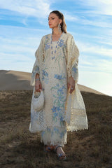 RANG RASIYA-3PC LAWN CHIKANKAARI EMBROIDERED SHIRT WITH KHADDI NET EMBROIDERED DUPATTA AND TROUSER-NC-2698