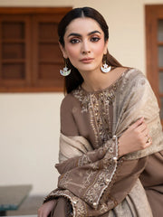 IZEL-3PC LAWN EMBROIDERED SHIRT WITH CHIFFON PRINTED DUPATTA & TROUSER-NC-4680