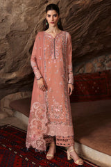 QALAMQAR-3PC LAWN EMBROIDERED SHIRT WITH KHAADI NET EMBROIDERED DUPATTA AND TROUSER-NC-2654