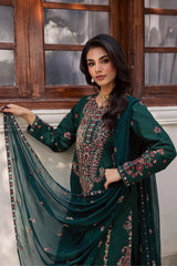BATIK-3PC LAWN EMBROIDERED SHIRT WITH CHIFFOON EMBROIDERED DUPATTA AND TROUSER-NC-2644
