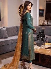 ASIM JOFA-3PC LAWN HEAVY EMBROIDERED SHIRT WITH CHIFFON EMBROIDERED DUPATTA AND TROUSER-NC-2647