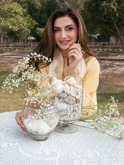 IZEL-3PC LAWN EMBROIDERED SHIRT WITH KHAADI NET EMBROIDERED DUPATTA AND TROUSER-NC-2632