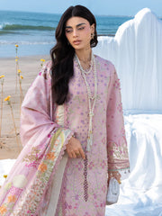 MAHNUR-3PC LAWN CHIKANKAARI EMBROIDERED SHIRT WITH CHIFFON PRINTED DUPATTA AND TROUSER-NC-2687