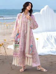 MAHNUR-3PC LAWN CHIKANKAARI EMBROIDERED SHIRT WITH CHIFFON PRINTED DUPATTA AND TROUSER-NC-2687