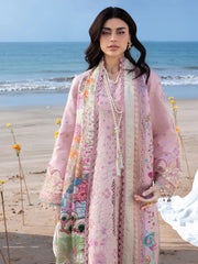 MAHNUR-3PC LAWN CHIKANKAARI EMBROIDERED SHIRT WITH CHIFFON PRINTED DUPATTA AND TROUSER-NC-2687