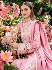 MAHNUR-3PC LAWN LASER WORK EMBROIDERED SHIRT WITH KHAADI NET EMBROIDERED DUPATTA AND TROUSER-NC-2647