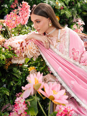 MAHNUR-3PC LAWN LASER WORK EMBROIDERED SHIRT WITH KHAADI NET EMBROIDERED DUPATTA AND TROUSER-NC-2647