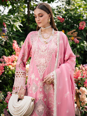 MAHNUR-3PC LAWN LASER WORK EMBROIDERED SHIRT WITH KHAADI NET EMBROIDERED DUPATTA AND TROUSER-NC-2647
