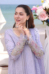 IMROZIA-3PC LAWN CHIKANKARI EMBROIDERED SHIRT WITH KHADDI NET EMB DUPATTA AND TROUSER-NC-2608