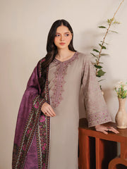 GARNET-3PC LAWN EMBROIDERED SHIRT WITH CHIFFON PRINTED DUPATTA AND EMB TROUSER-NC-2617