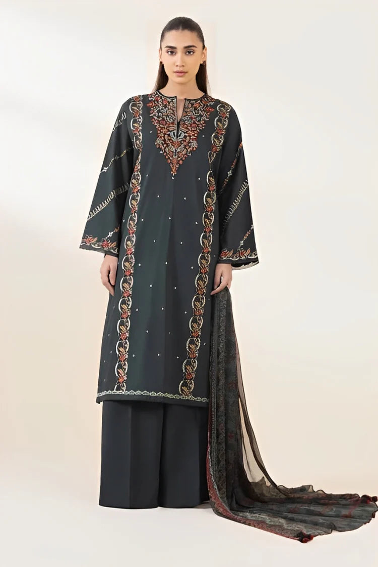 SAPPHIRE-3PC LAWN EMBROIDERED SHIRT WITH MONARK PRINT DUAPATTA AND TROUSER-NC-2651