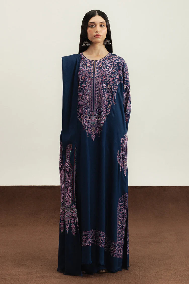 ZARA SHAH JAHAN-3PC LAWN EMBROIDERED SHIRT WITH KHADDI NET EMBROIDERED DUPATTA AND TROUSER-NC-2676