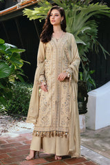 ETHNIC-3PC LAWN EMBROIDERED SHIRT WITH KHAADI NET EMBROIDERED DUPATTA AND TROUSER -NC-2658