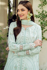 JAZMIN-3PC LAWN EMBROIDERED SHIRT WITH ORGANZA EMB DUPATTA AND TROUSER-NC-2624