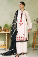 ZAHRA SHAHJAHAN- 3PC LAWN EMBROIDERED SHIRT WITH DIAMOND PRINTED DUPATTA-NC-2638