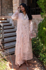 QALAMQAR-3PC LAWN CHIKANKAARI EMBROIDERED SHIRT WITH KHAADI NET EMBROIDERED DUPATTA AND TROUSER-NC-2660