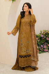 MAHNUR-3PC LAWN LASEWORK EMB SHIRT WITH CHIFFON PRINTED DUPATTA AND TROUSER -NC-2606