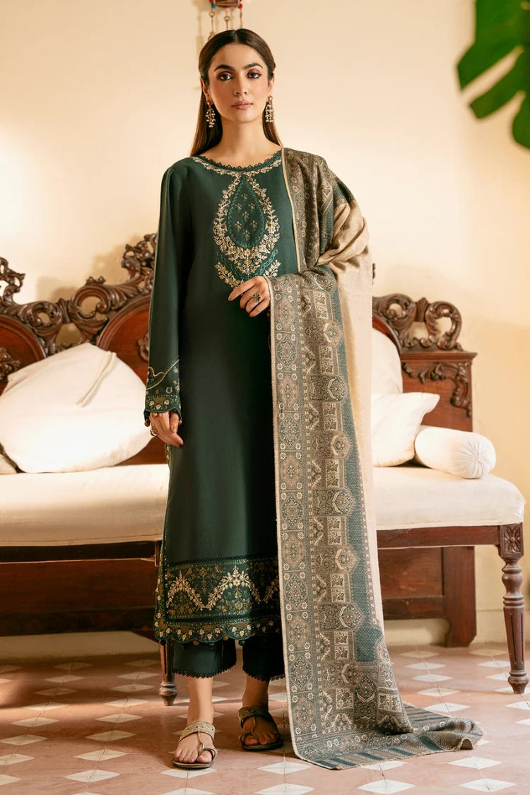IZEL-3PC LAWN EMBROIDERED SHIRT WITH CHIFFON PRINT DUPATTA AND TROUSER-NC-2671