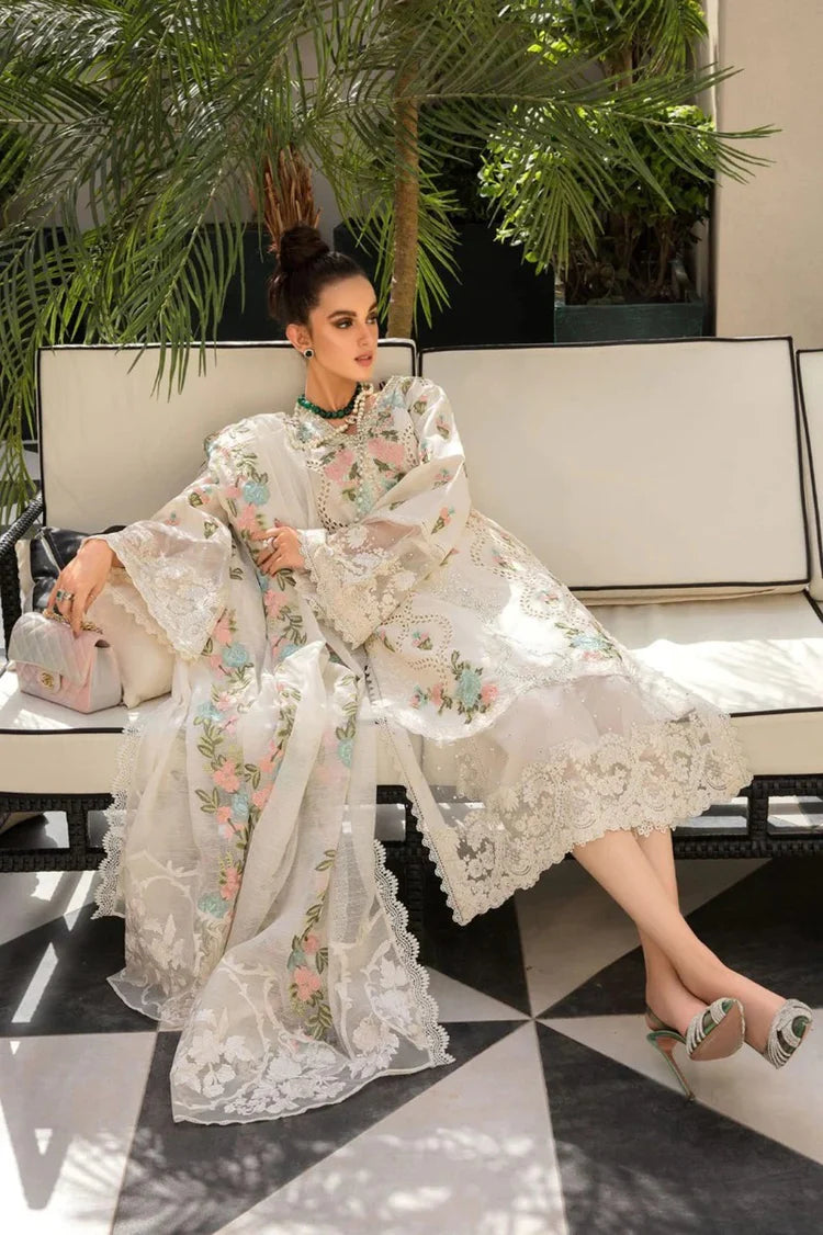 CRIMSON-3PC LAWN EMBROIDERED SHIRT WITH CHIFFON EMBROIDERED DUPATTA & TROUSER-NC-2602