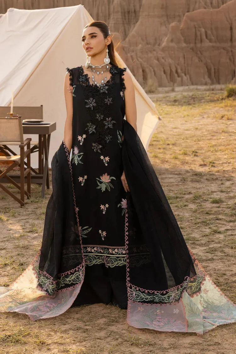RANG RASIYA-3PC LAWN EMBROIDERED SHIRT WITH KHADDI NET EMBROIDERED DUPATTA AND TROUSER-NC-2661