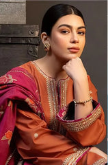 ZARA SHAH JAHAN-3PC LAWN EMBROIDERED SHIRT WITH CHIFFON PRINTED DUPATTA AND TROUSER-NC-2646