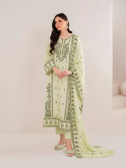 GARNET-3PC LAWN EMBROIDERED SHIRT WITH LAWN EMBROIDERED DUPATTA AND TROUSER-NC-2629