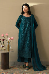 ZAIB-3PC LAWN EMBROIDERED SHIRT WITH CHIFFON EMB DUPATTA AND TROUSER-NC-2612