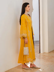 IZEL-3PC LAWN EMBROIDERED SHIRT WITH CHIFFON PRINT DUPATTA AND EMB TROUSER-NC-2621