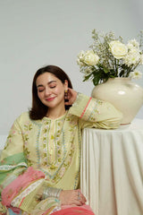 ZARA SHAH JAHAN-3PC LAWN EMBROIDERED SHIRT WITH CHIFFON PRINTED DUPATTA & EMB TROUSER-NC-2650
