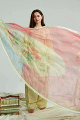 ZARA SHAH JAHAN-3PC LAWN EMBROIDERED SHIRT WITH CHIFFON PRINTED DUPATTA & EMB TROUSER-NC-2650